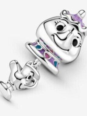Pandora Disney Beauty and the Beast Mrs. Potts and Chip Dangle Charm